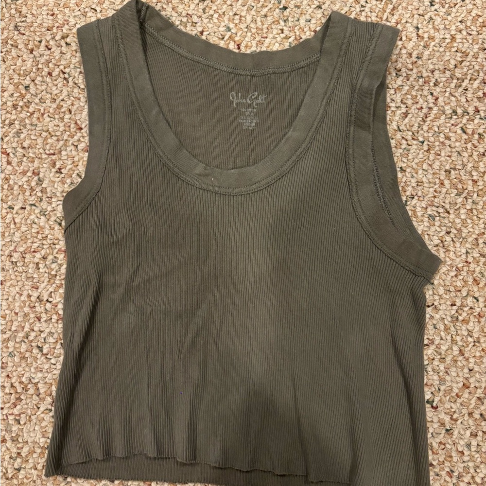 Brandy Melville Khaki Ribbed Tank Top